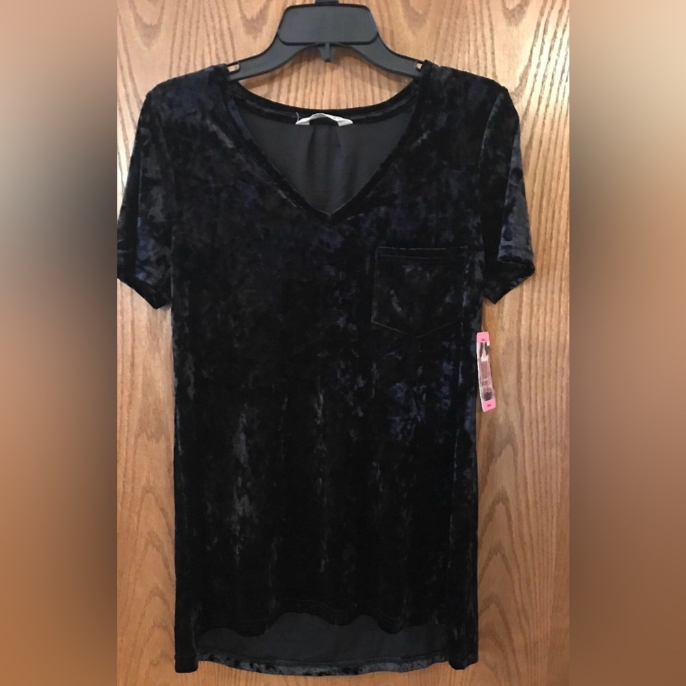 Black Velvet Short Sleeve Top
